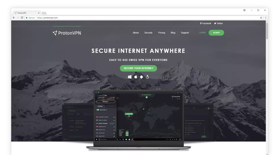 بهترین نرم افزار رایگان تغییر آیپی ProtonVPN Free