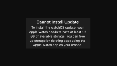 ارور Not Enough Space to Update در اپل واچ
