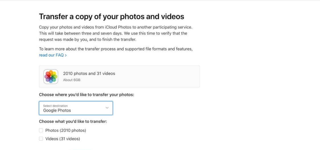 نحوه انتقال تصاویر از iCloud Photos به Google Photos