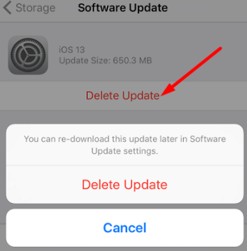 حذف Software Update در ایفون