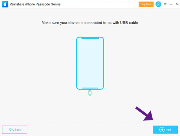 اتصال گوشی ایفون به برنامه iSunshare iPhone Passcode Genius