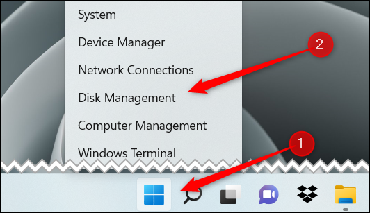 Disk Management در ویندوز