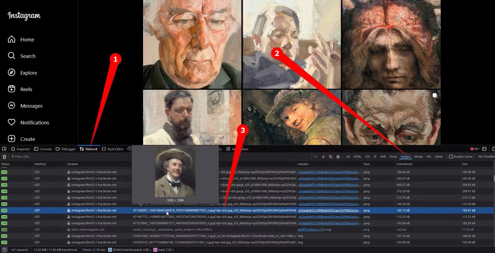 دانلود تصاویر با استفاده از ابزار Element Inspector